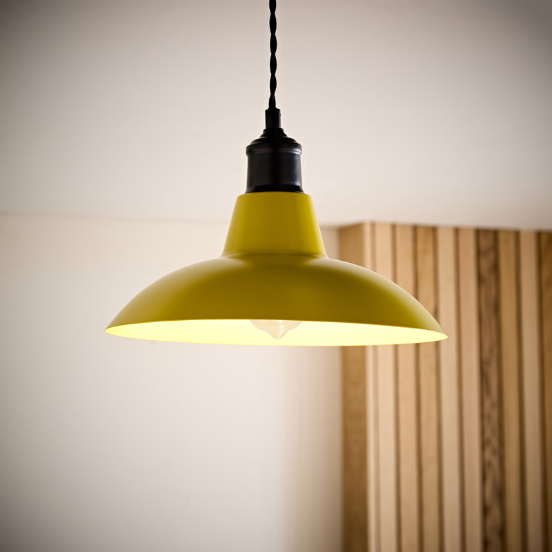 12.2cm H Metal Bowl Pendant Shade ( Clip On ), Yellow
