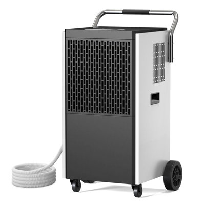 190 pt 2000 pieds carrés Déshumidificateur commercial Bucketless en noir pour garage avec tuyau d'évacuation