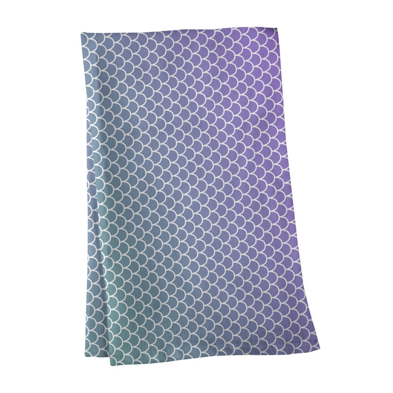 Serviette de thé sirène balances, Mauve / Vert, Polyester sergé