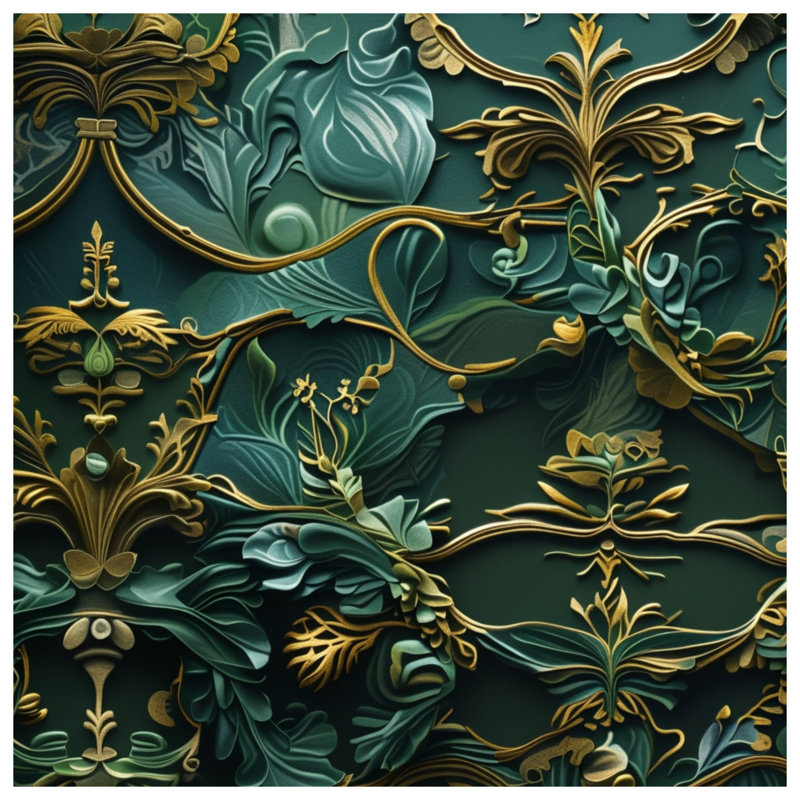 Couvertures à motif floral vert orné, 60in W x 80in H