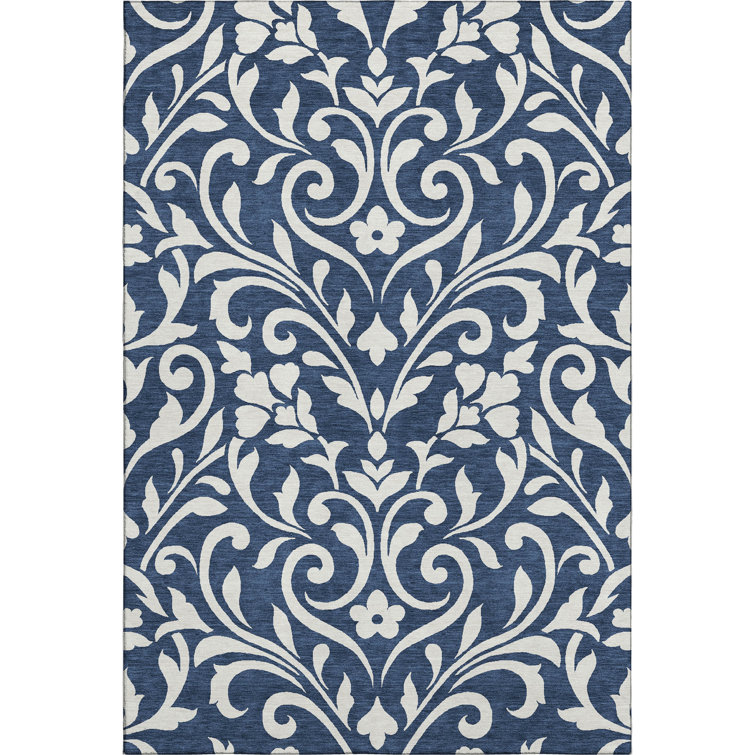 Premium Machine Washable Prisco Navy Rug