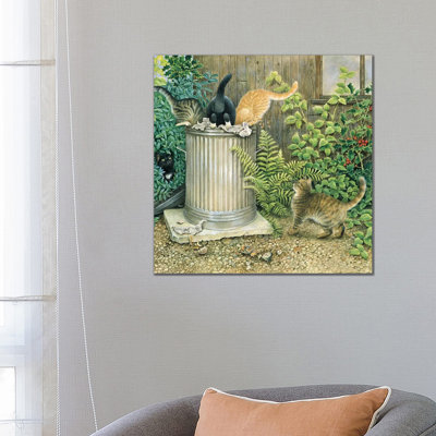 Teamwork in a Neighbouring Dustbin 1 Piece Wrapped Canvas Wall Art