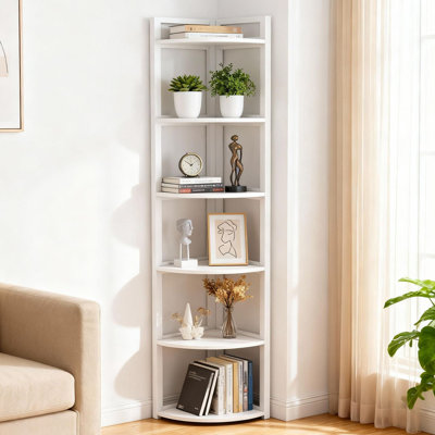 Bibliothèque de luxe 70,87 "avec cadre en métal robuste, solution de rangement de qualité supérieure