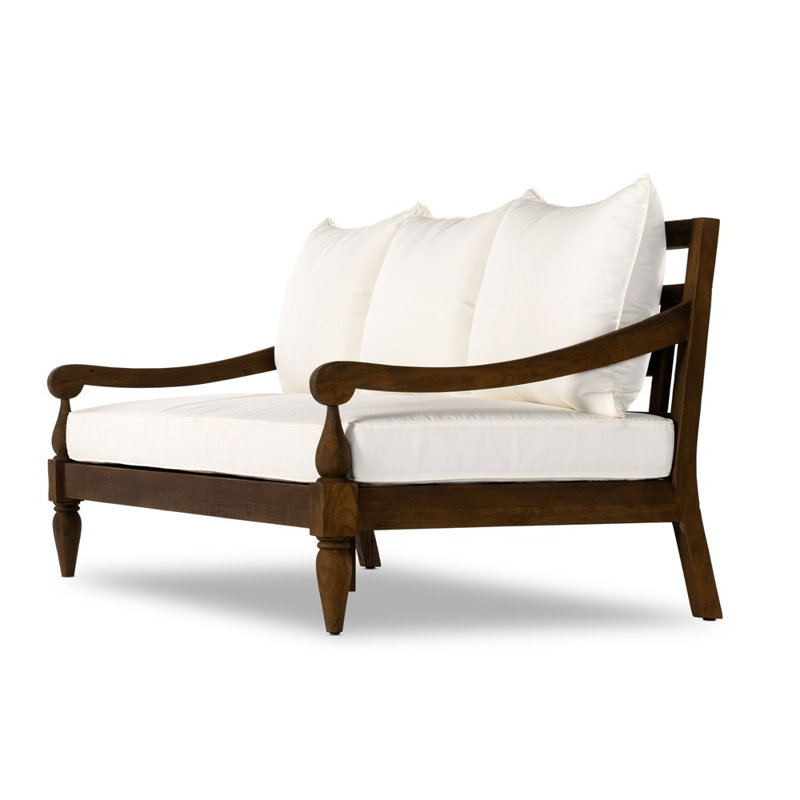Othinkar 86'' Wide Teak Patio Sofa with Cushions
