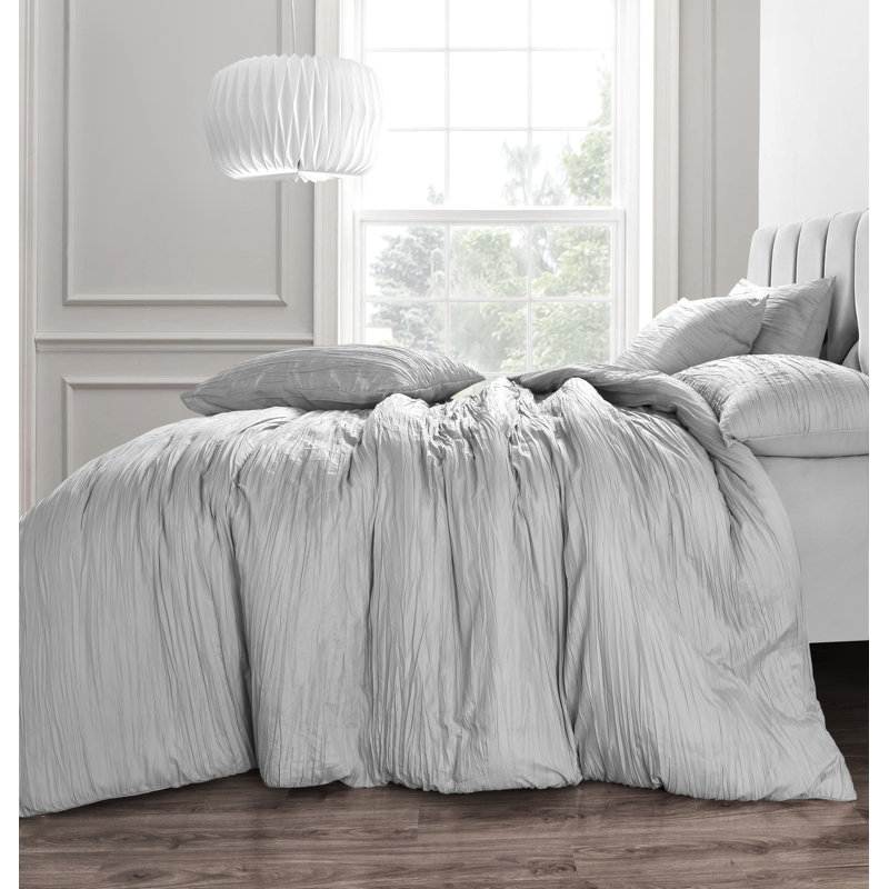 S/B Calais Crinkle Grey Duvet Set
