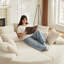 Fauteuil inclinable rond en velours côtelé de 78,5 pouces, convertible en deux fauteuils inclinables, canapé-lit 2 en 1 et coussins décoratifs avec cinq coussins décoratifs-2117003471