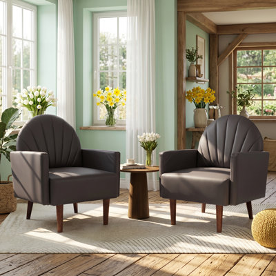 Fauteuil décoratif en cuir PU l 29,53 po x P 26,38 po x H 34,65 po Carmel