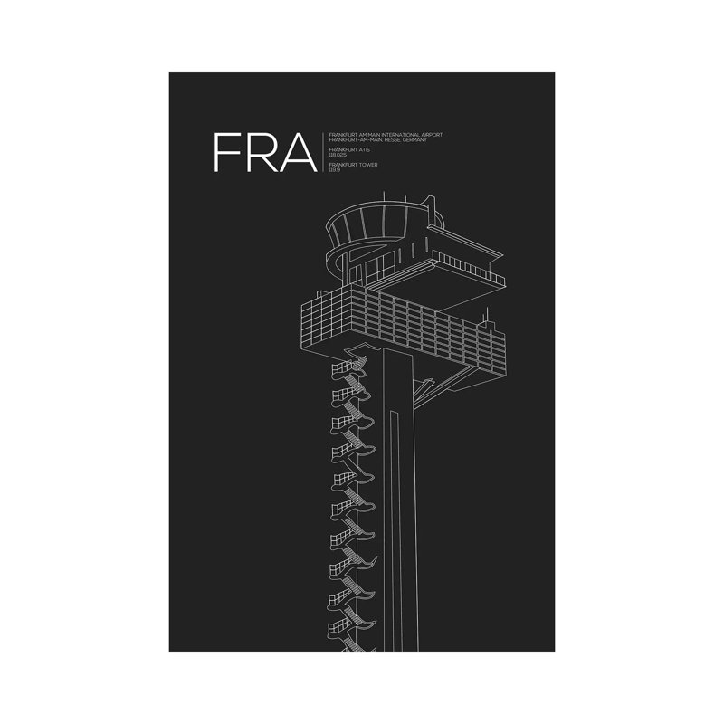 FRA Tower, Frankfurt International Airport by 08 Left - Wrapped Canvas Print, 30.48cm H x 20.32cm W x 1.91cm D