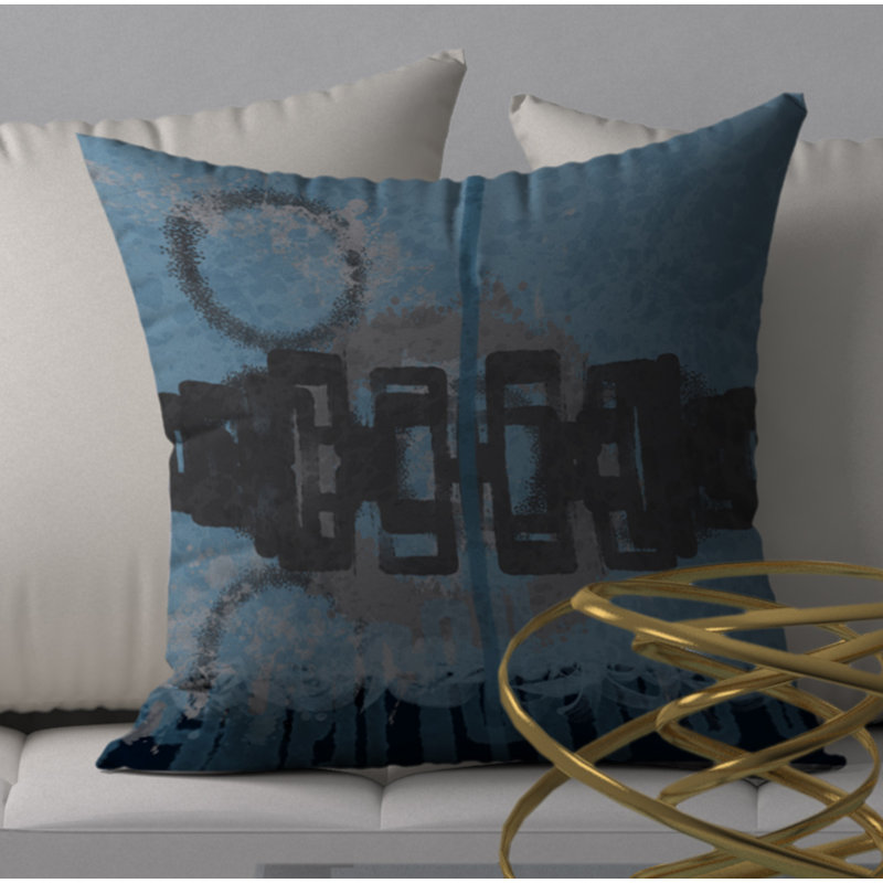 Abstract Reversible Throw Pillow, 24" x 24"