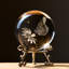 Boule en cristal de tournesol 3D fantaisiste avec support
