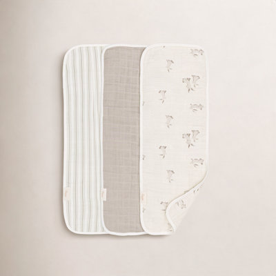 Garcia 3-Piece Organic Cotton Burp Cloth Set