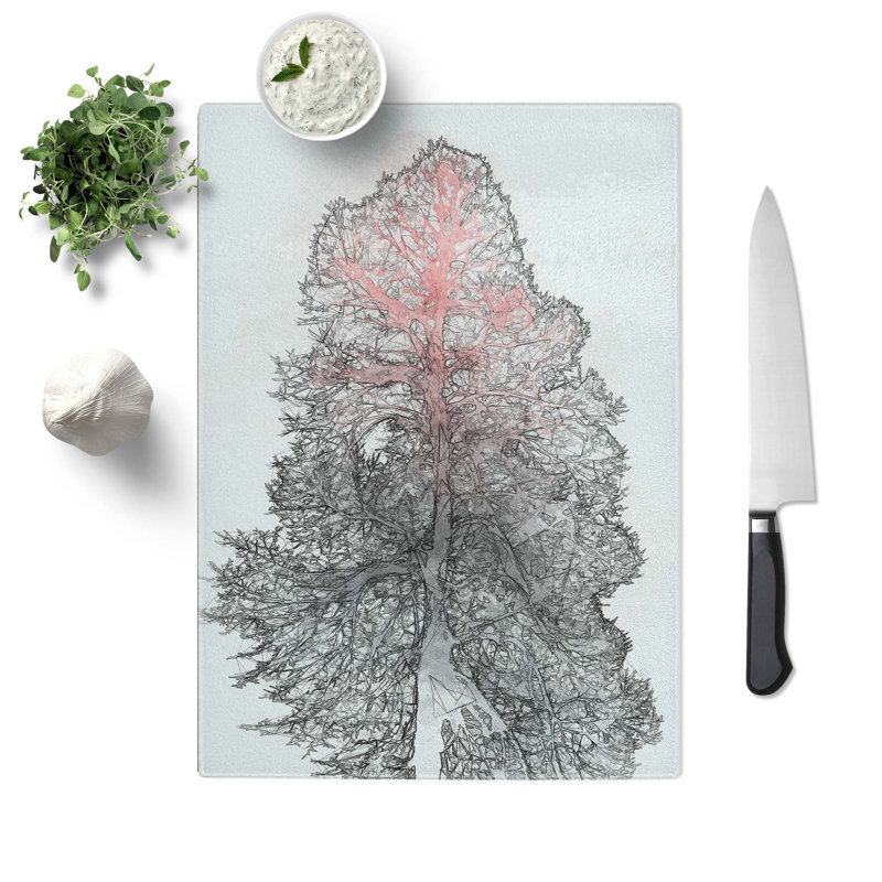 Tempered Glass the Tree Chopping Board, 20 cm W x 28.5 cm L