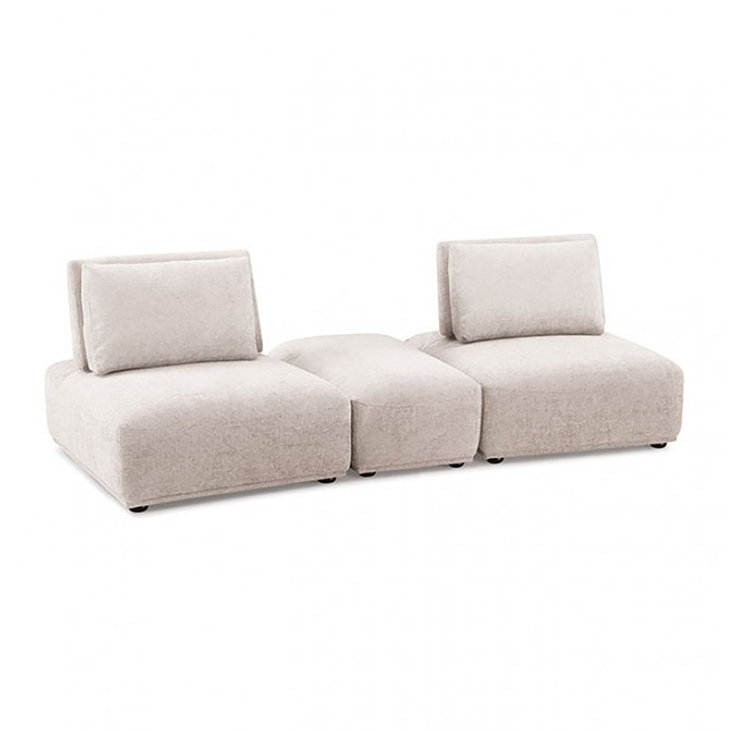 Causeuse 2 places avec repose-pieds Wayzata, Marron clair