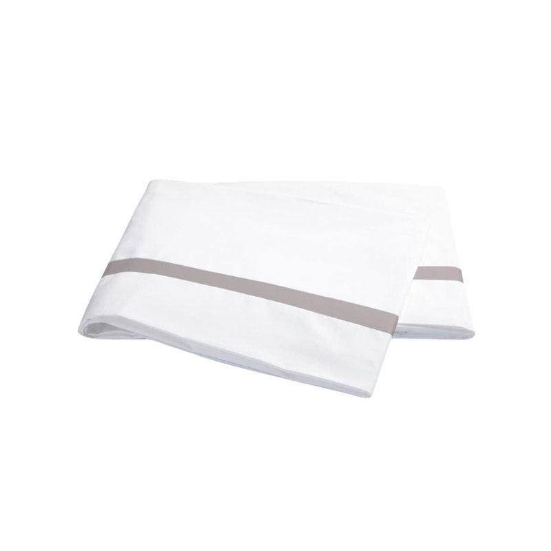 Hotel Sheet Set, Twin Sheet Set, White/Taupe