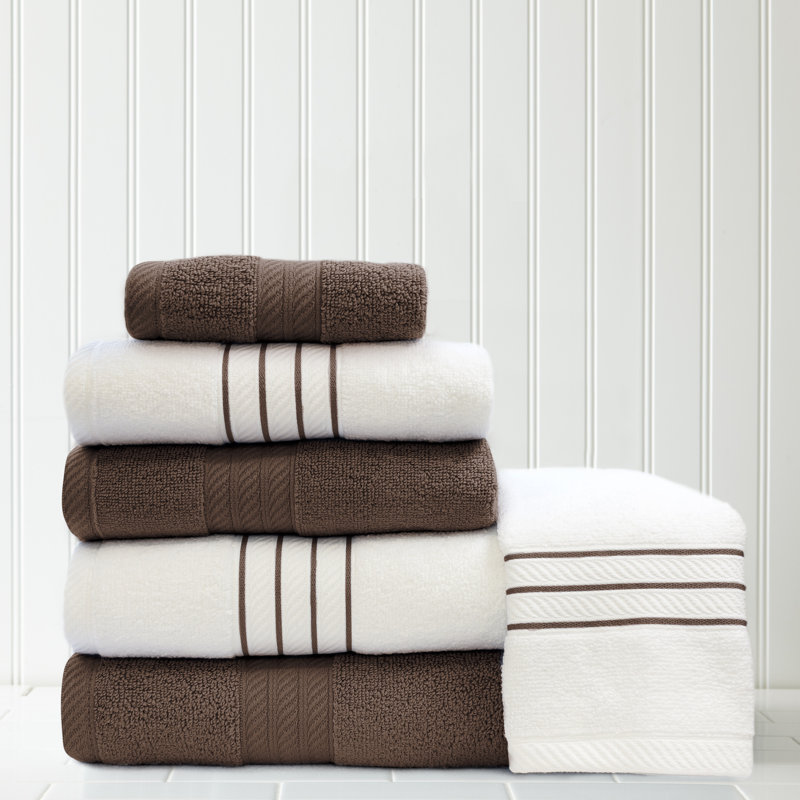 Ensemble de serviettes 6 pièces 100 % coton , Moka