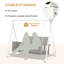 Portique de balancelle en métal blanc, structure de chaise suspendue robuste, capacité de poids de 528 lb, pour aire de jeu sur la pelouse du patio