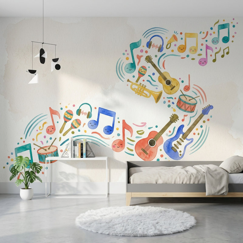 Papier peint musique Notes de musique, Non tissé, 140 po x 108 po