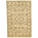 Hand Knotted Wool Area Rug in Camel And Cream