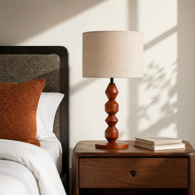 Solid Wood and Iron Desk Table Lamp