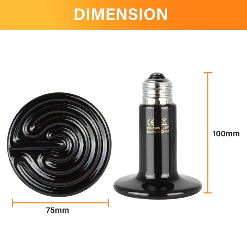 Chaufferette de luxe simple en céramique avec ampoule pour reptile 25W