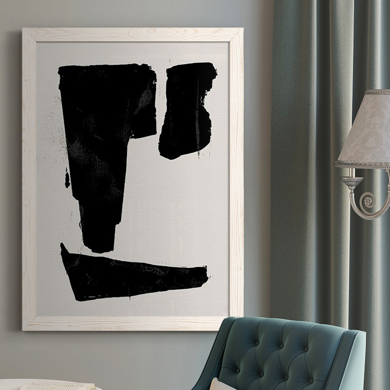 «Triple Block Print I», reproduction sur toile simple encadrée, Blanc, H 37,5 po x l 27,5 po x P 1 po