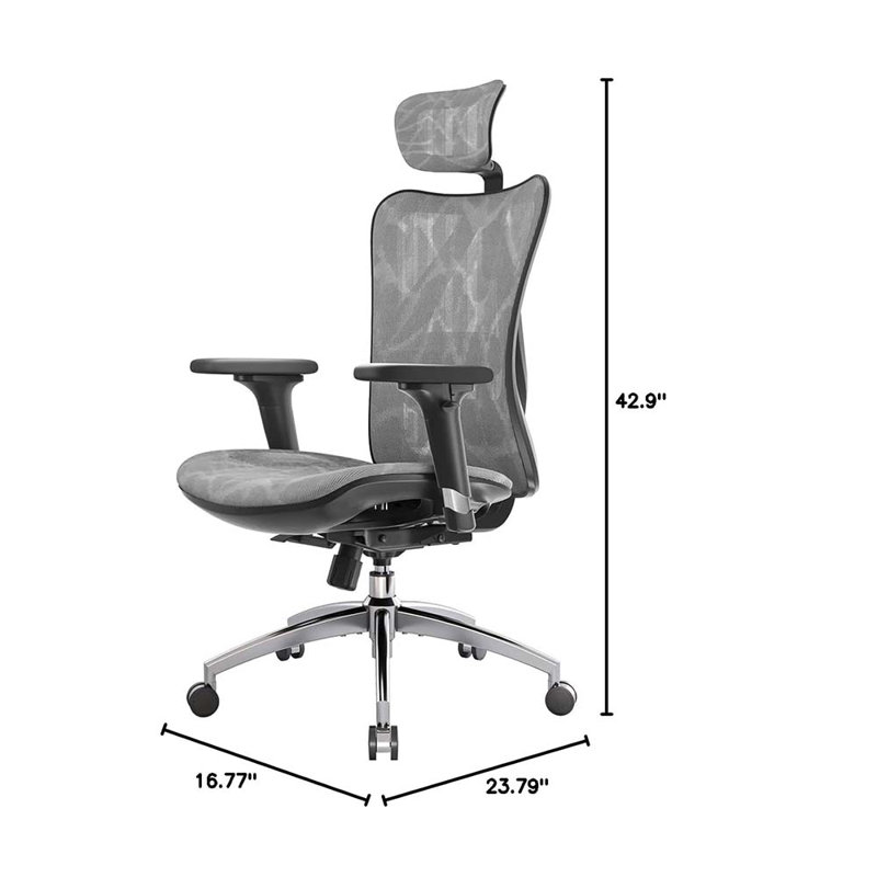 Ergonomic Game Chairs With 3 Way Armrests Lumbar Support And Adjustable Headrest High Back Tilt Function, Grey