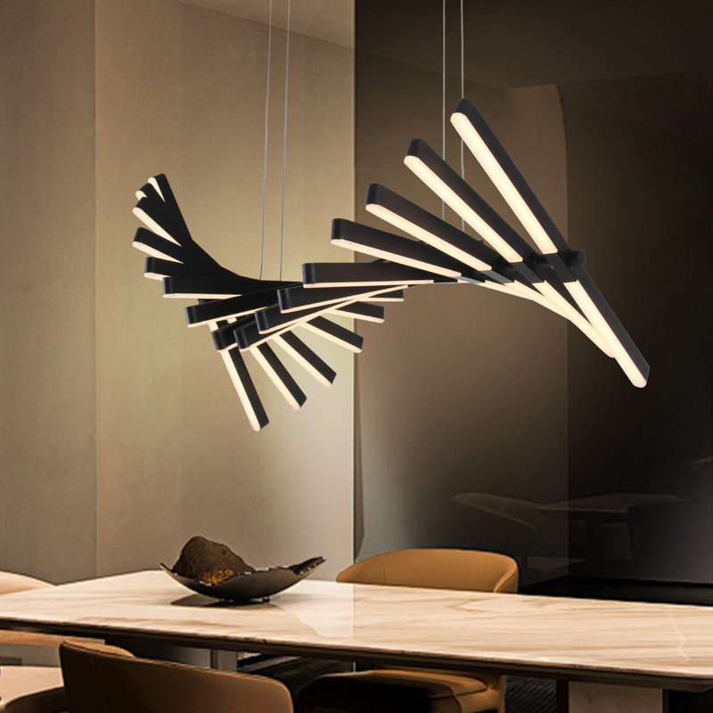 Elegant Black Linear Piano Keys Pendant Chandelier