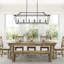6 - Light Kitchen Steel Dimmable Rectangle Chandelier, UL Certified-1830333801