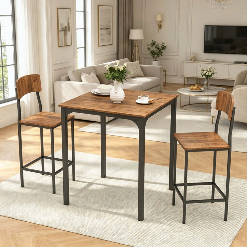 Ensemble de table de salle à manger et de tabourets 3 pièces