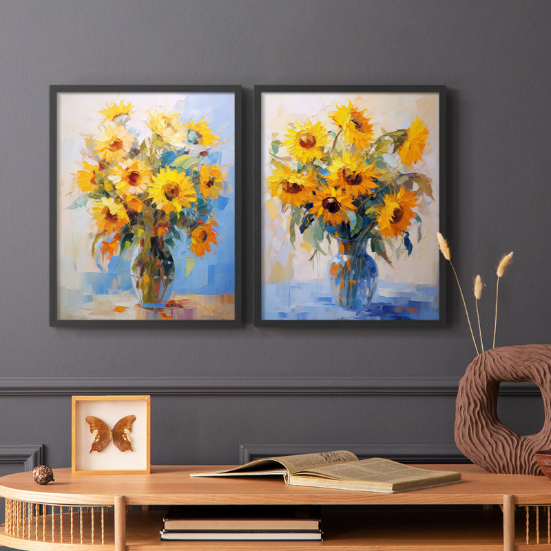 Série FLORAL CDLXVII - Reproduction encadrée de qualité supérieure - prête à être accrochée - aucun clou requis - aucun clou requis