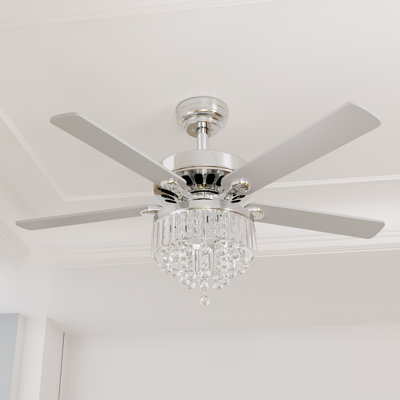 52" Atos 5 - Blade Ceiling Fan with Remote Control and Light Kit Included