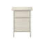 Table d'appoint en stratifié de chêne délavé au design transitionnel, armoire fermée et tracas - Assemblage d'une petite chambre avec stratifié, rangement pratique