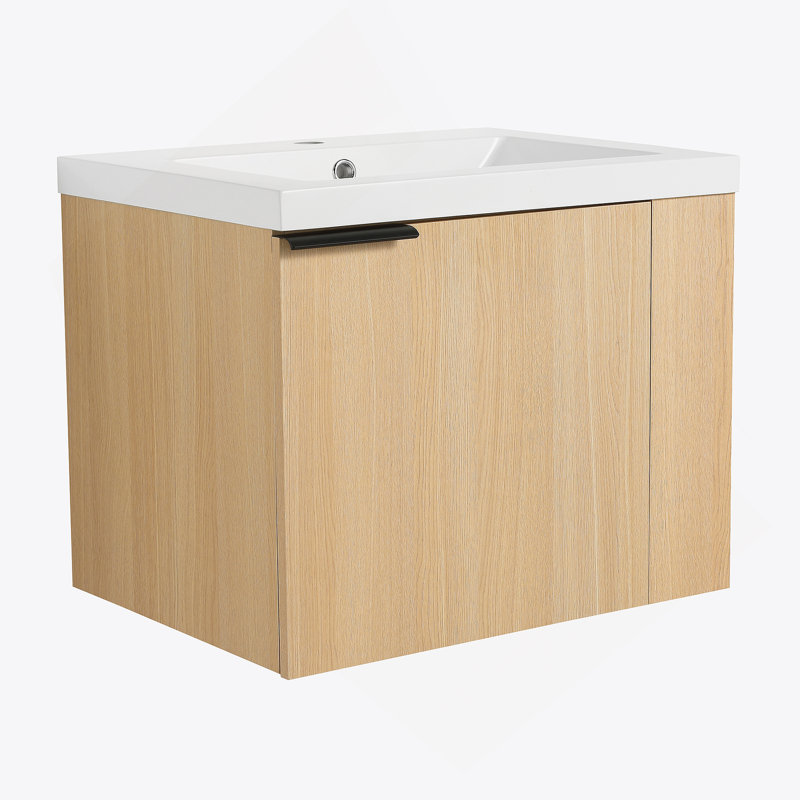 Ensemble de meuble-lavabo de salle de bain 24 po pour grand espace, ensemble d'armoires de salle de bain moderne, ensemble d'armoires de lavabo de salle de bain, chêne (composable)