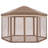 12 Ft. W x 12 Ft. D Hexagonal  Pop Up Gazebo with Zippered Mesh Netting-63574633