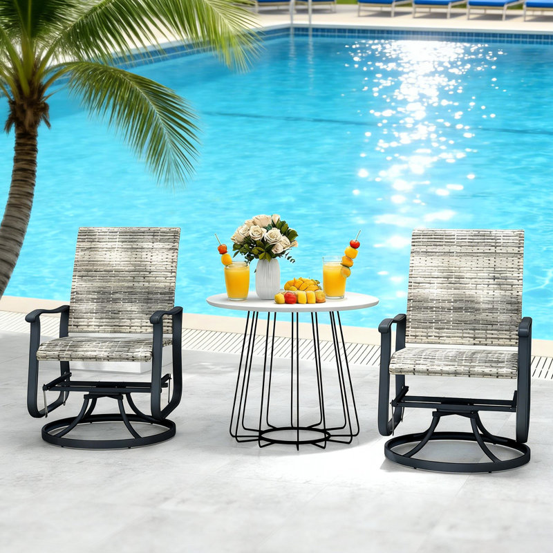 Fauteuil oscillant de patio avec pivot à 360 degrés, assise jaune, structure en acier stable, facile à nettoyer, conception ergonomique, limite de poids de 265 lb, assemblage requis pour le patio extérieur, pivotant et coulissant, en PE