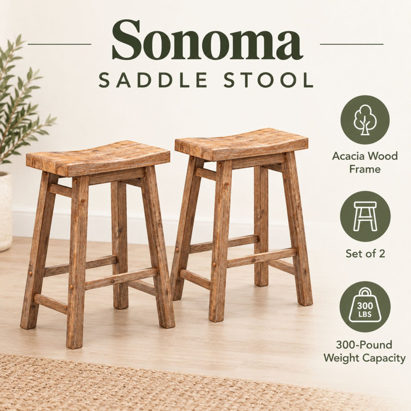 Tabouret Alessandro, Bois de grange à la brosse métallique, 2, Tabouret de comptoir (siège d'une hauteur de 24 p