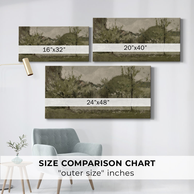 Série paysage - DCCCLVII - Toile tendue avec châssis encadré - Prêt à être accroché, H 21 po x l 41 po