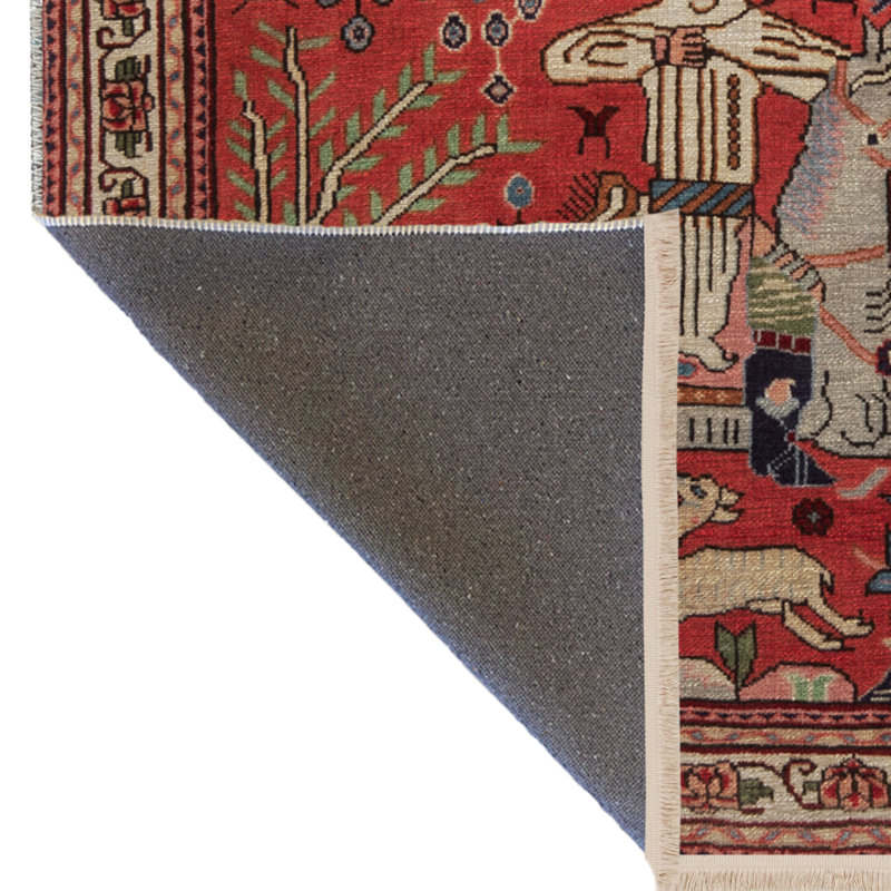 Tapis décoratif rouge à motif de cheval à motif archer rouge