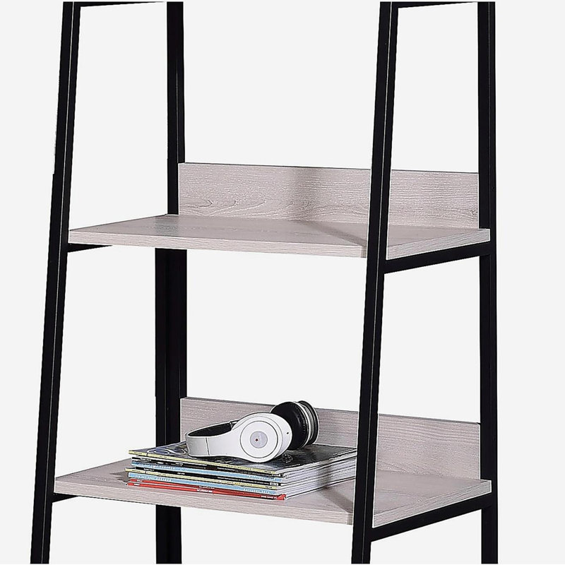 Bibliothèque naturelle et noire l 24 po, (5 tablettes) 5 H 67 po x l 16 po x P 24 po
