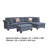 Ari 100 Inch Sectional Sofa Set W Storage Ottoman, Tufted Back, 2 Pillows, Gray-121897308