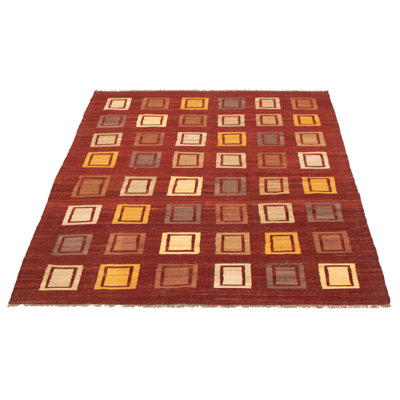 Kilim bourgogne Keniqua 6 pi 2 po x 7 pi 8 po