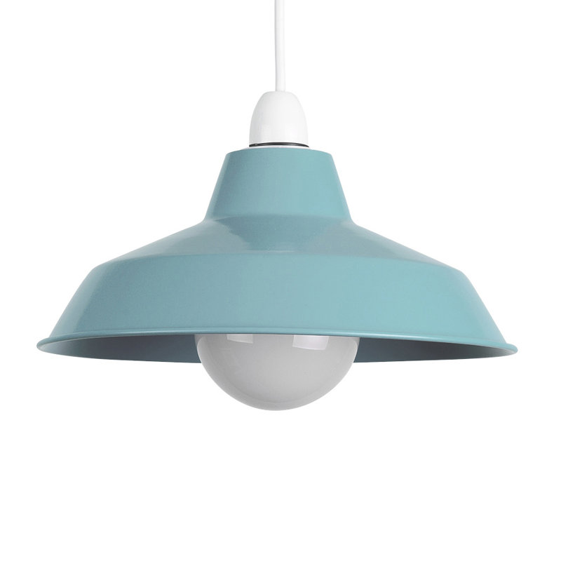14cm H Metal Bowl Pendant Shade ( Screw On ), Cornflower Blue