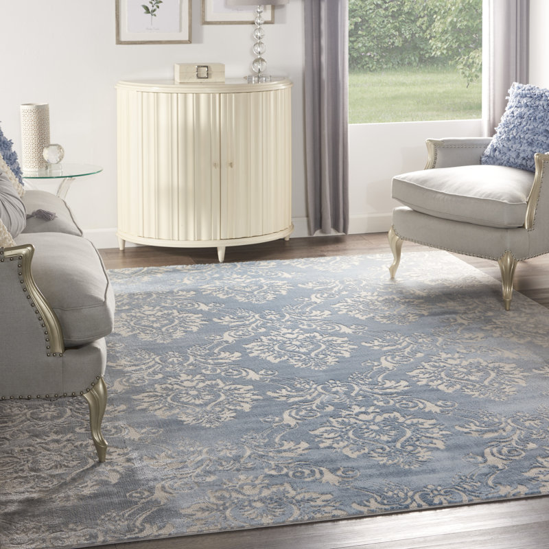 Tapis floral ivoire Rheba, Rectangle 9 pi x 12 pi