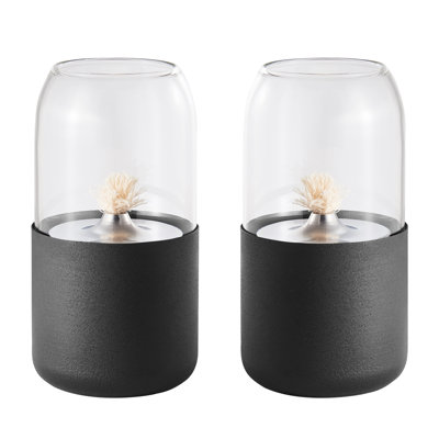 Ambrose Oil Lamp Style Rope Wick Clean-Burning Tabletop Portable Fire Pit Set Of 2