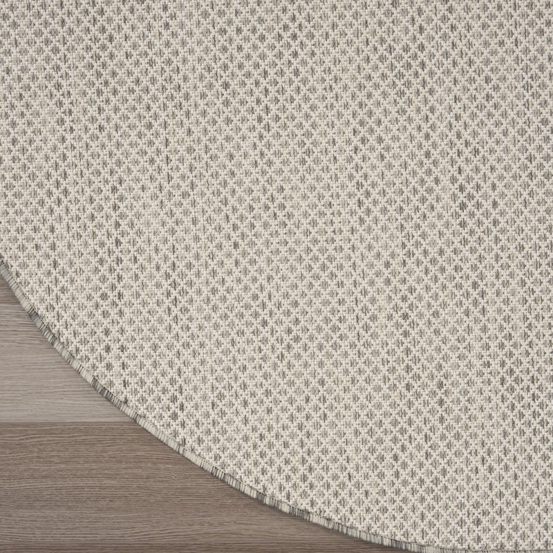 Tapis intérieur / extérieur ivoire / argent Anastasia, Rond 10 pi