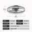 Ventilateur de plafond moderne en cristal noir avec lumière et télécommande, température de couleur réglable-482353097