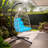 Indoor And Outdoor Hanging Egg Chair, Patio PE Wicker Swing Egg Chair With Stand-1193517739
