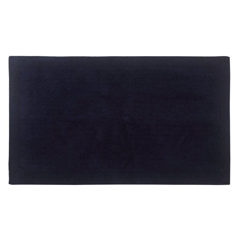Navy Cotton Reversible Luxury Bath Rug 24" x 40"