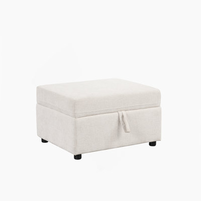 26.6" Ottoman Movable Storage Ottoman Footrest For Living Room, Bedroom, Beige