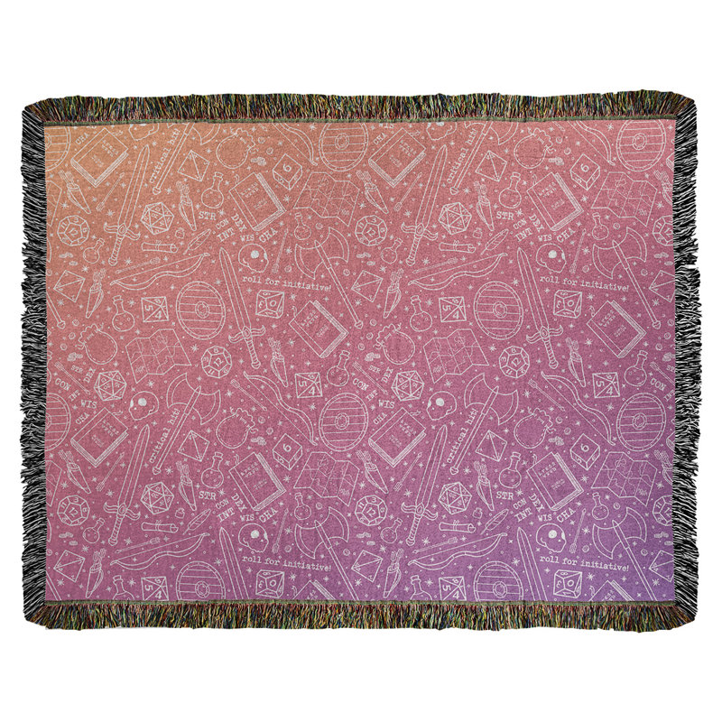 Couverture en coton tissé Katelyn Elizabeth, l 60 po x L 80 po, Rose / Mauve
